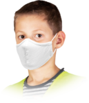 Mască igienică pentru copii din bumbac trei straturi SAFER WHITE 10k