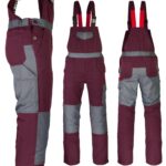 Pantaloni de lucru cu bretele DELUX BURGUNDY