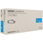 Mănuși de diagnostic din latex 100 buc MERCATOR Santex® pudră netedă