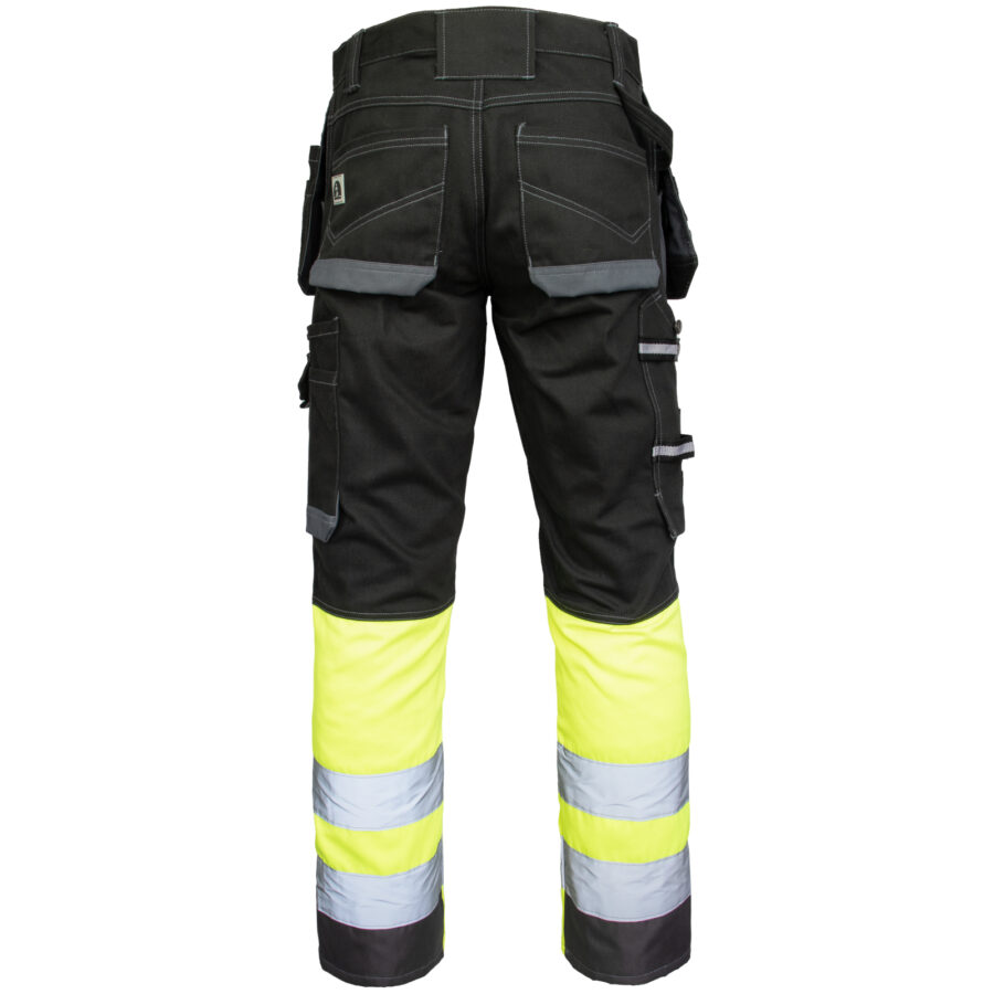 Pantaloni reflectorizanți din bumbac HAYER BLACK HIVIS