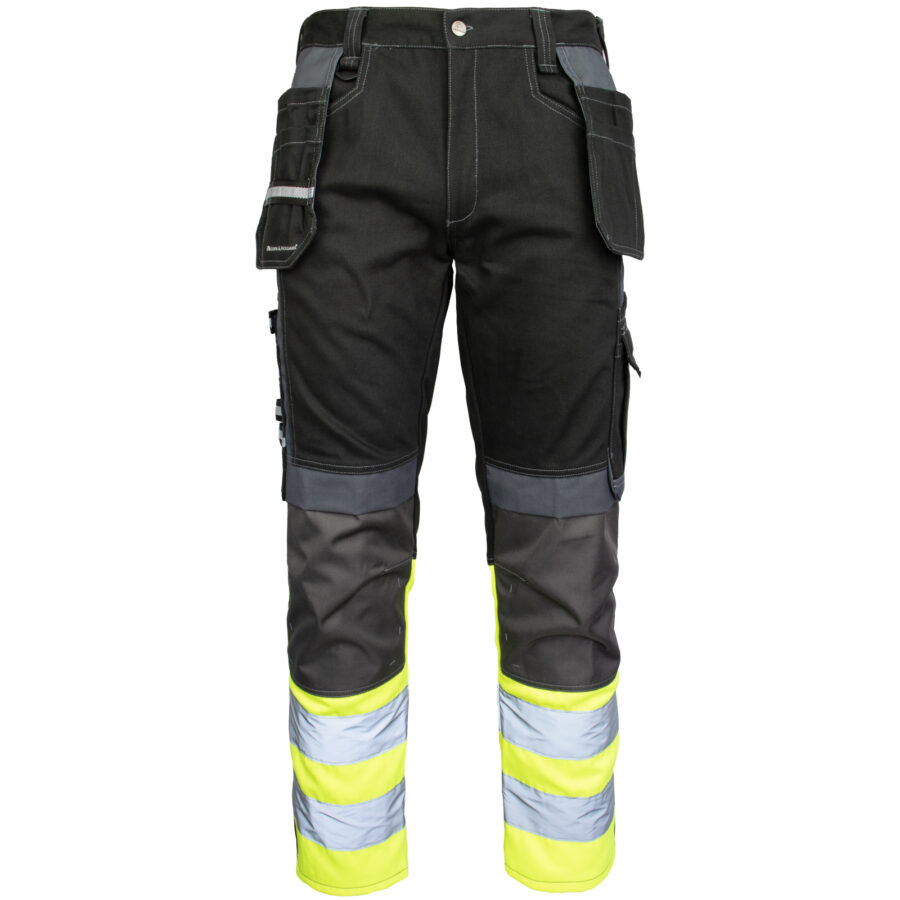 Pantaloni reflectorizanți din bumbac HAYER BLACK HIVIS