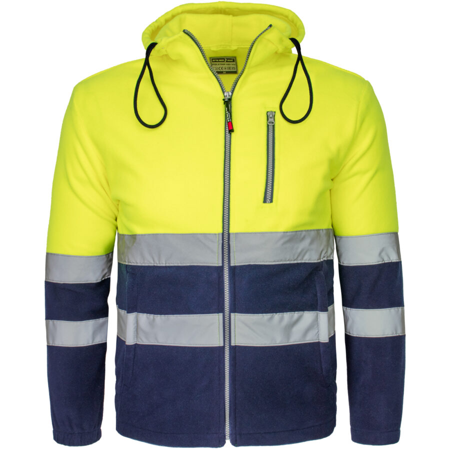 Hanorac reflectorizant din fleece cu glugă HIVIS HOOD NAVY