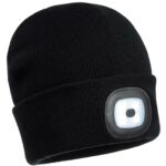 Pălărie de iarnă cu lanternă LED SHINE negru