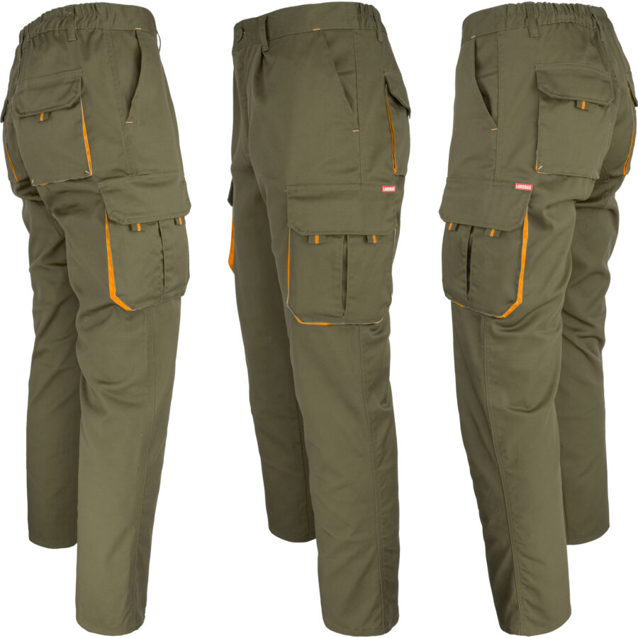 Pantaloni de lucru cu elastan MANNLAND KHAKI ORANGE