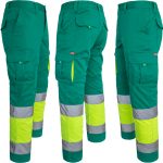 Pantaloni reflectorizanți cu elastan MANNLAND HIVIS GREEN