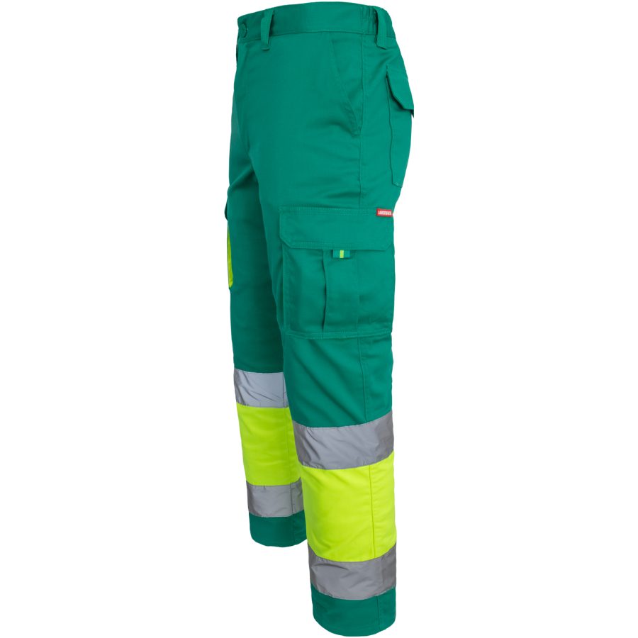 Pantaloni reflectorizanți cu elastan MANNLAND HIVIS GREEN