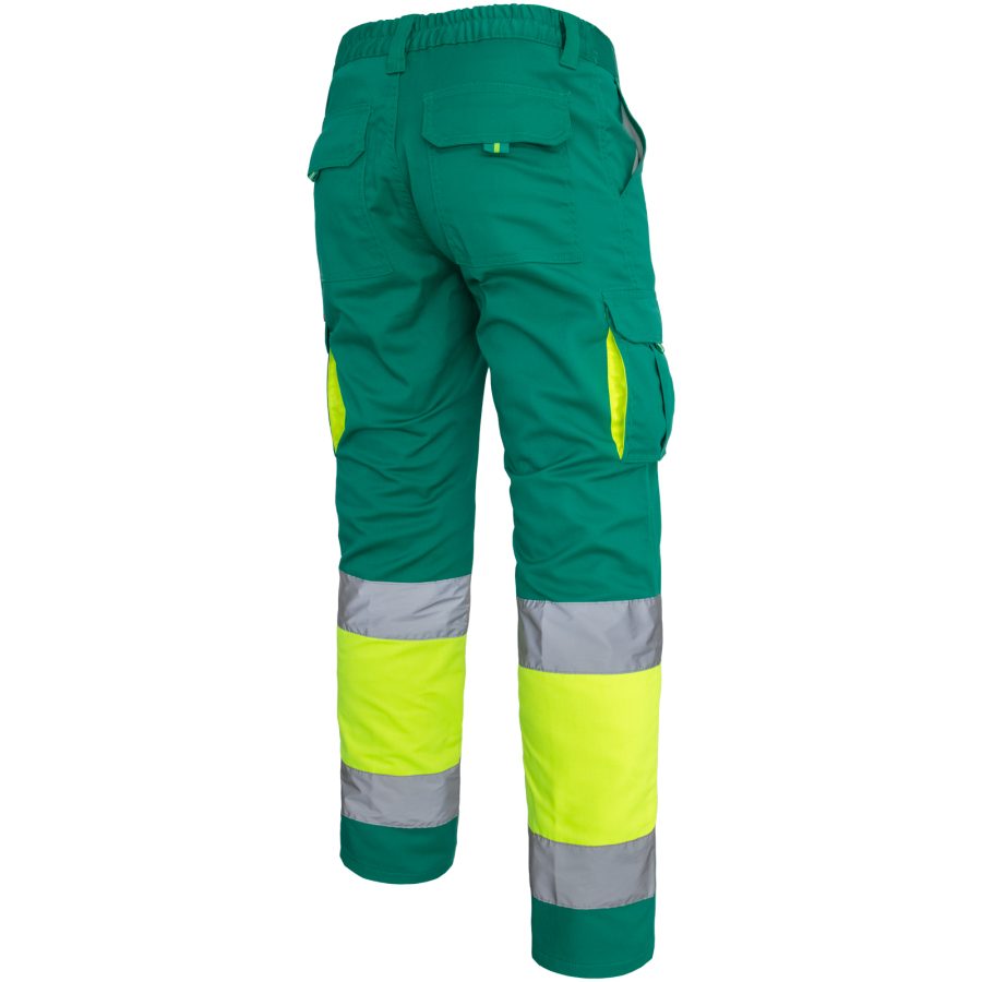 Pantaloni reflectorizanți cu elastan MANNLAND HIVIS GREEN