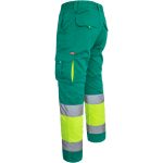 Pantaloni reflectorizanți cu elastan MANNLAND HIVIS GREEN