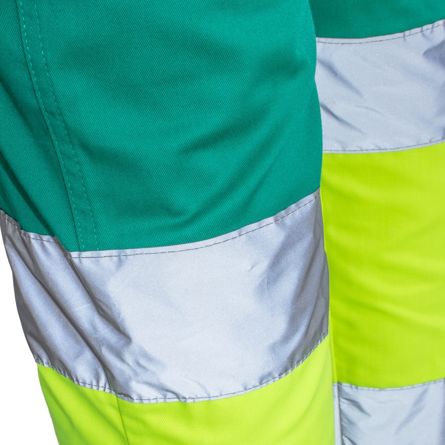 Pantaloni reflectorizanți cu elastan MANNLAND HIVIS GREEN