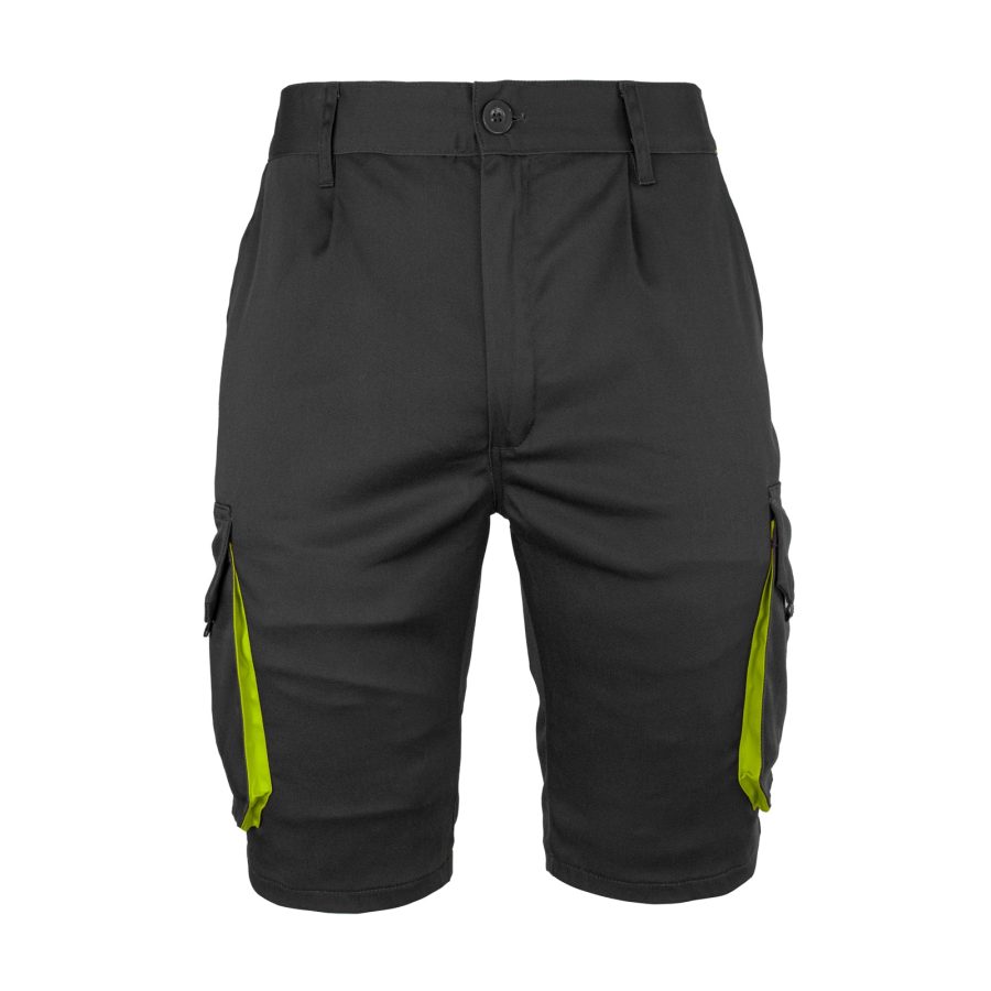 Salopetă pantaloni scurți damă cu elastan FRAULAND BLACK YELLOW