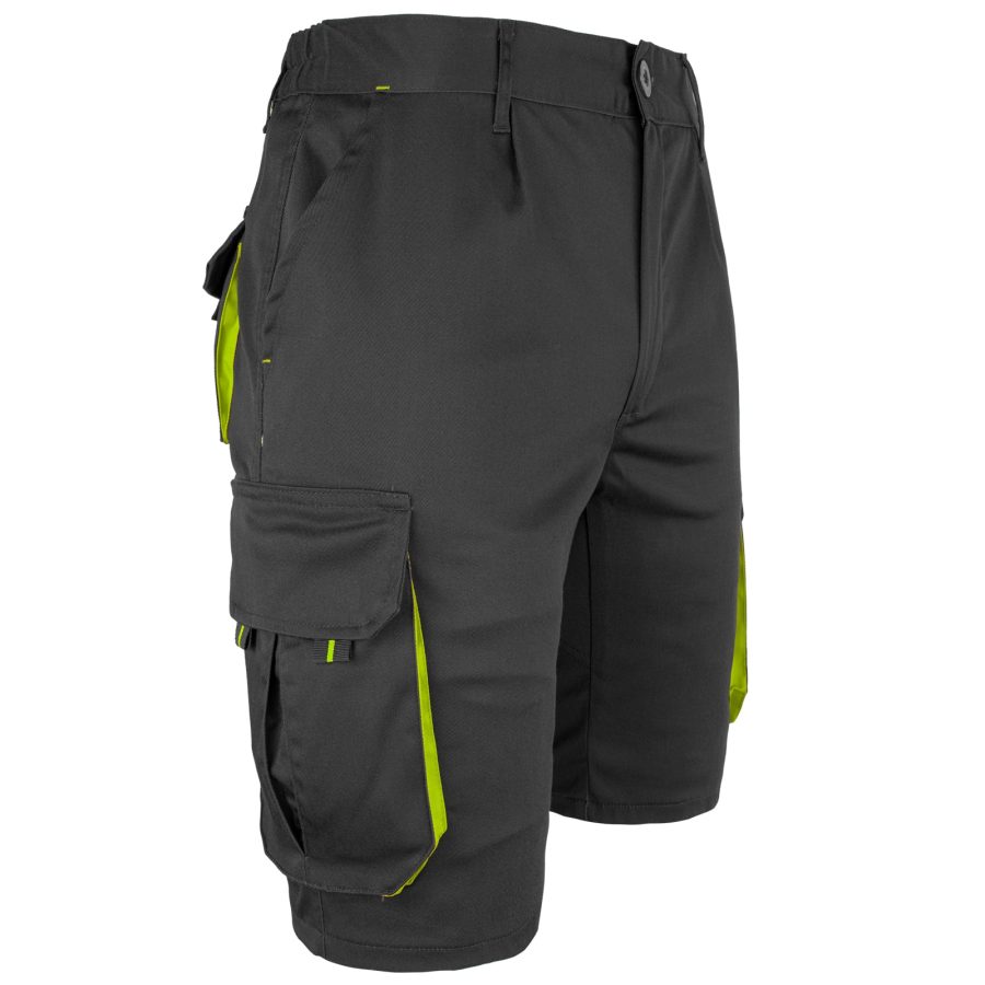 Salopetă pantaloni scurți damă cu elastan FRAULAND BLACK YELLOW