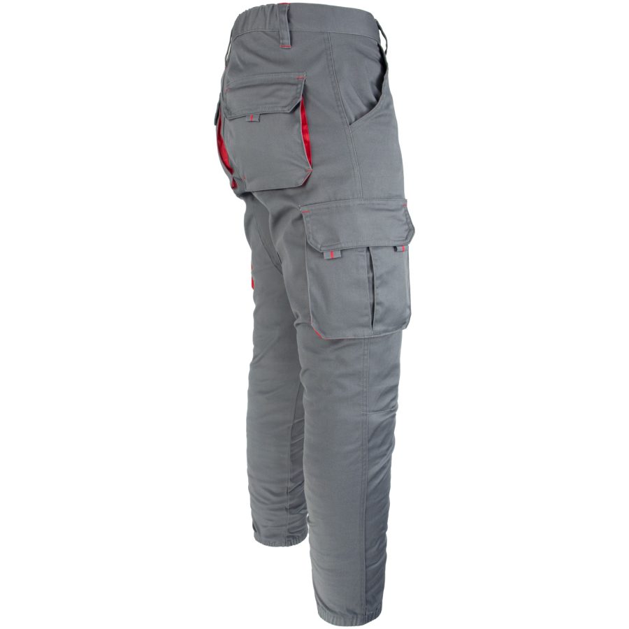 Pantaloni de lucru cu elastan MANJOG GREY RED