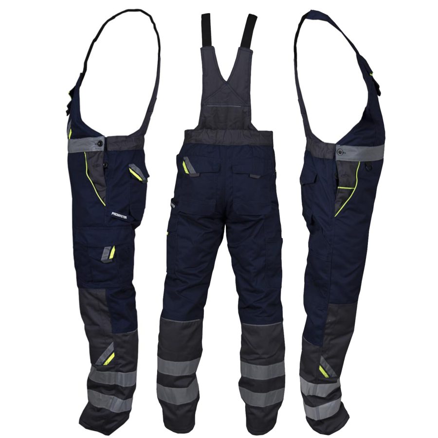 Pantaloni de iarnă de lucru cu bretele PRO NAVY REFLEX