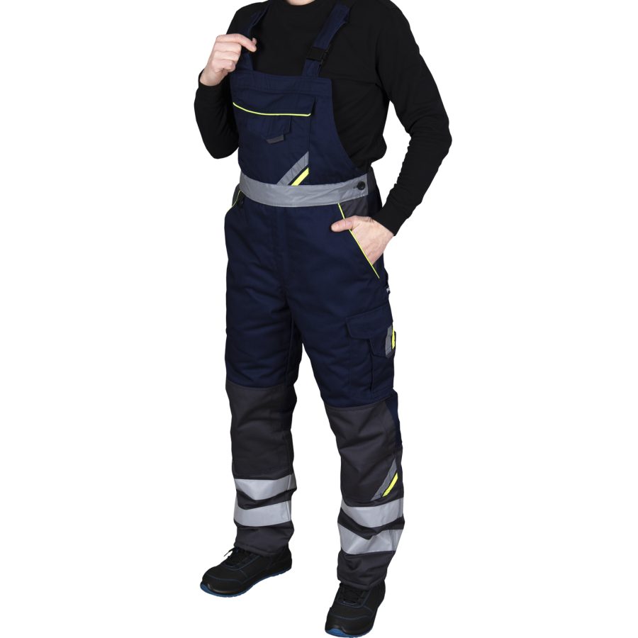 Pantaloni de iarnă de lucru cu bretele PRO NAVY REFLEX