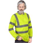 Tricou polo de lucru reflectorizant cu mâneci lungi FLUO GELB