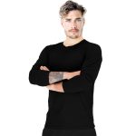 Tricou bărbătesc cu mâneci lungi PORTO LONG BLACK